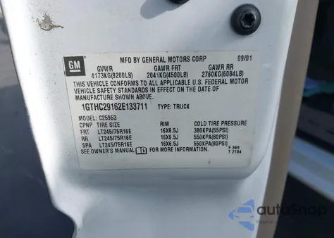 2002 GMC Sierra 2500Hd Sle z USA, uszkodzony, nr VIN 1GTHC29162E133711